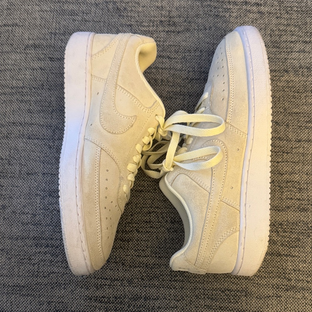 Nike Court Vision Low Beige Suede Shoes Sneakers WMNS 8.5Lace up